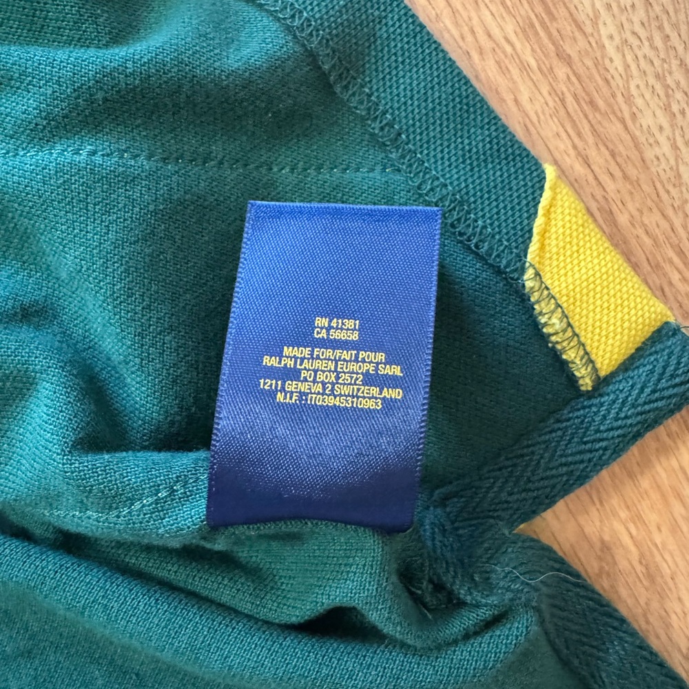 Vintage Ralph Lauren Banner Stripe Big Pony Polo Shirt Size XL - Picture 7 of 10